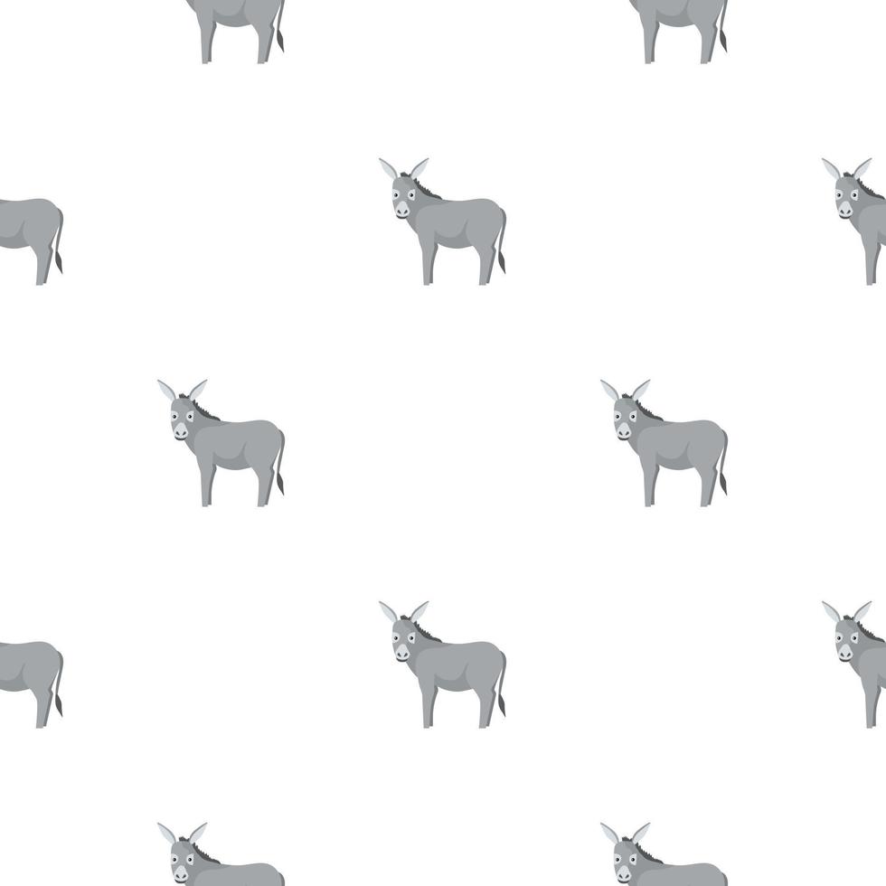 Seamless pattern of donkey. Domestic animals on colorful background. Vector illustration for textile.