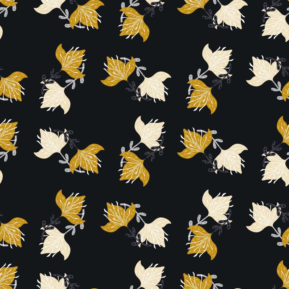 Lily abstract seamless pattern. Hand drawn flower background. vector