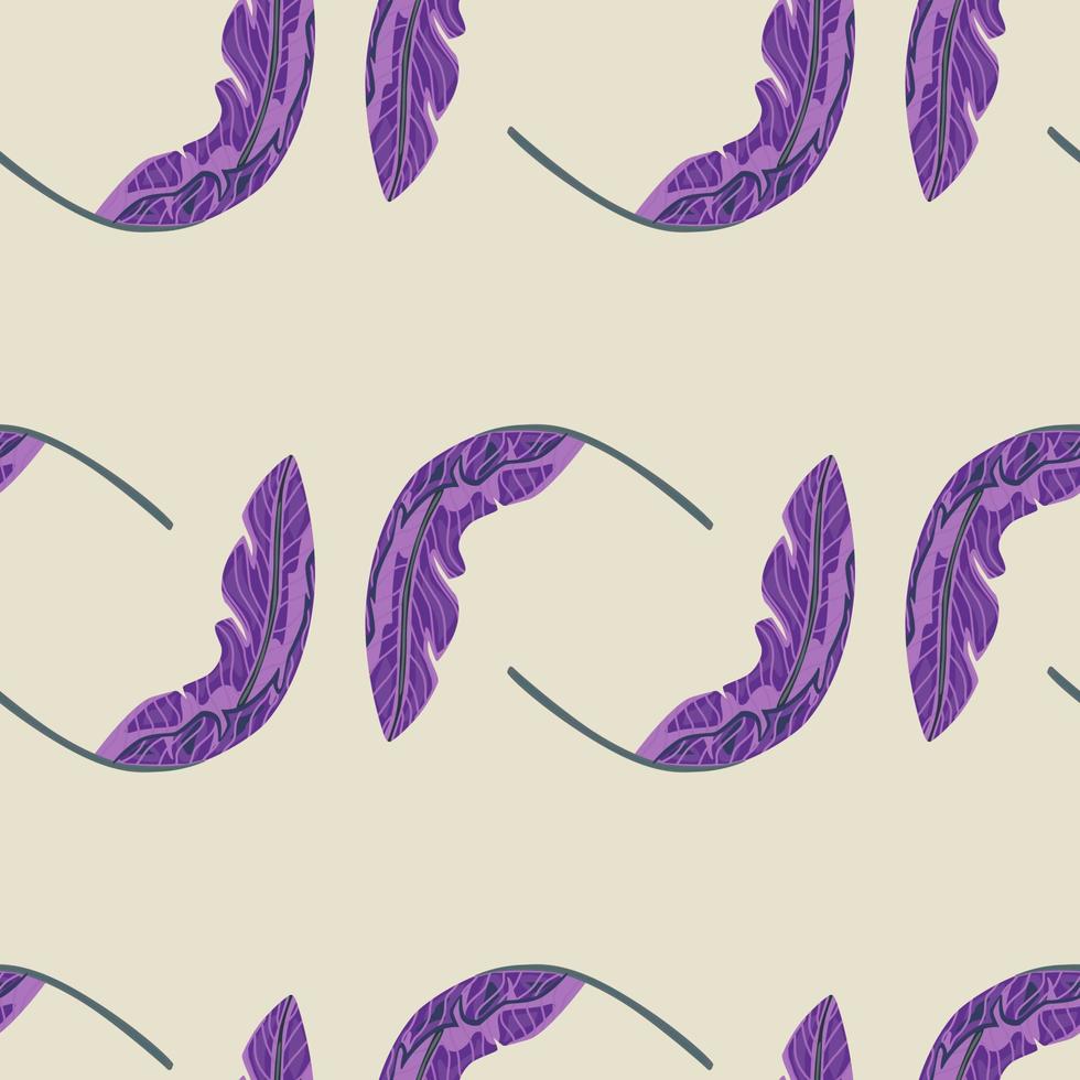 Seamless pattern with decorative banana leaves random silhouettes. vector