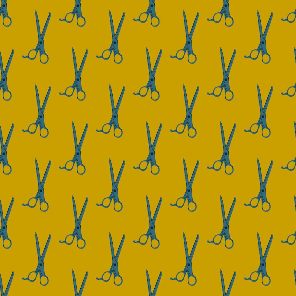 Scissors seamless pattern. Retro salon background. vector