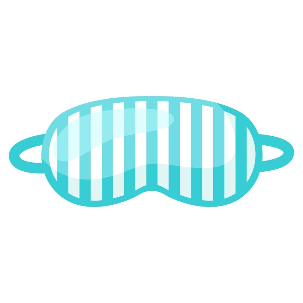 Sleep mask turquoise with white strip on white background. Face mask for sleeping human isolated in flat style vector