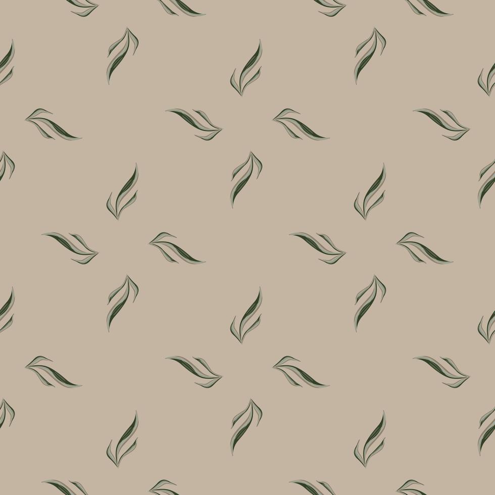 Seamless pattern seaweed on brown background. Marine flora templates for fabric. vector