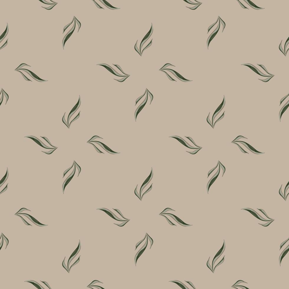 Seamless pattern seaweed on brown background. Marine flora templates for fabric. vector