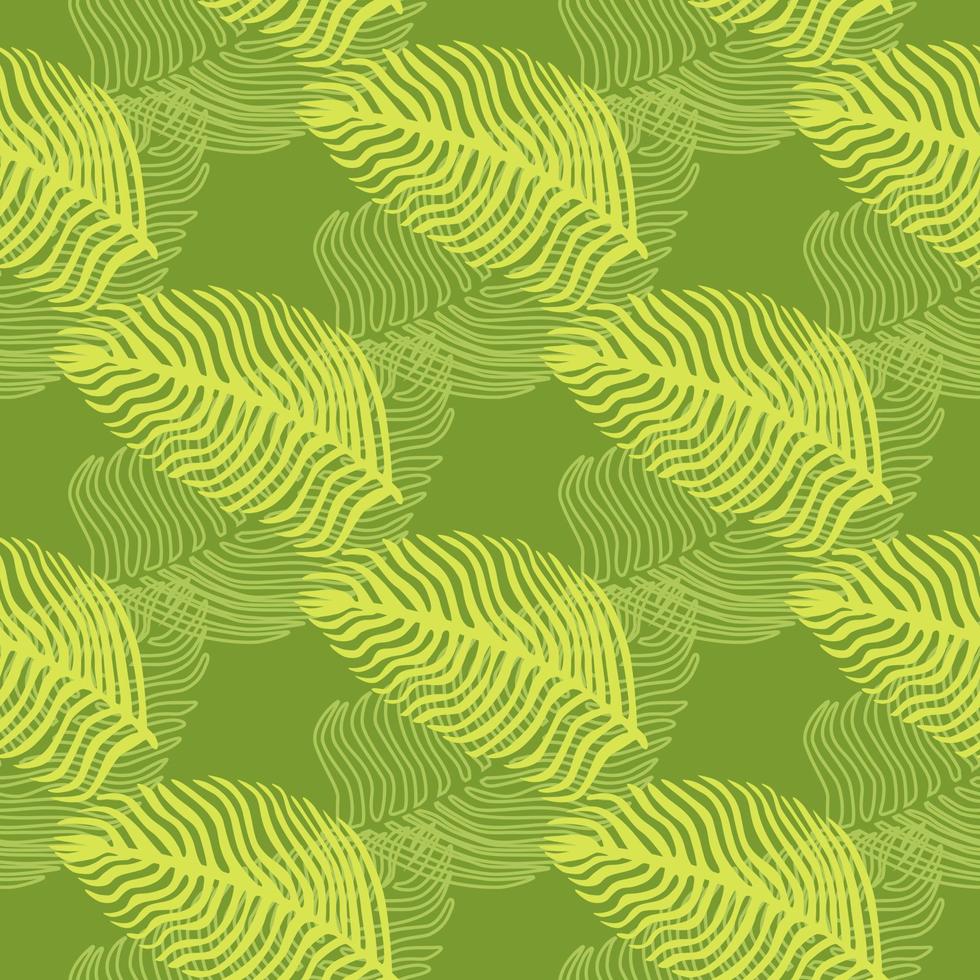 patrón abstracto sin costuras de hoja de palma con estampado de follaje dibujado a mano. fondo de selva simple. ilustración vectorial para estampados textiles de temporada. vector