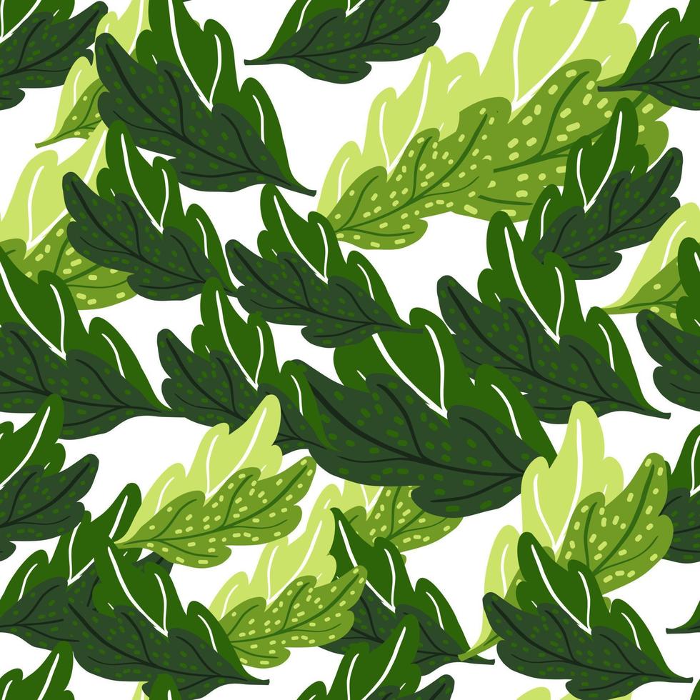 Leaves of oak seamless pattern. Hand drawn natural background . vector
