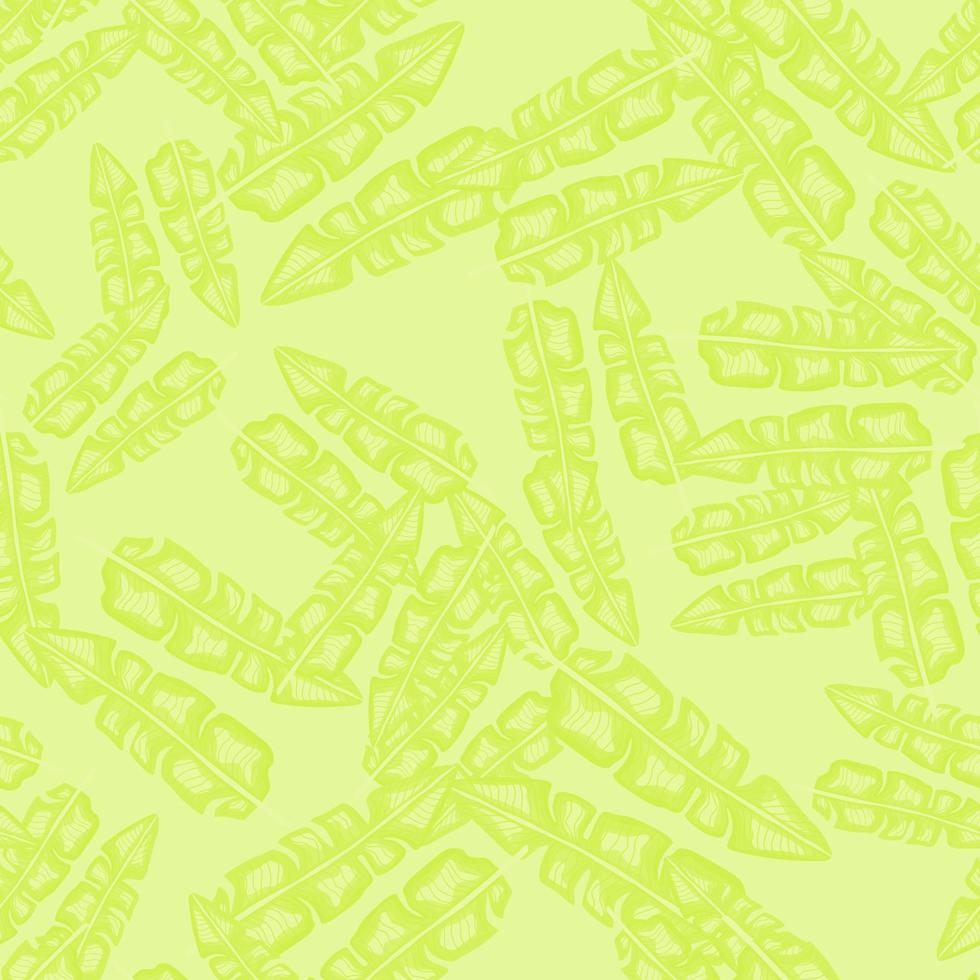 Modern Banana leaf seamless pattern with hand drawn tropical print. Summer art nature background. Vector illustration for seasonal textile.