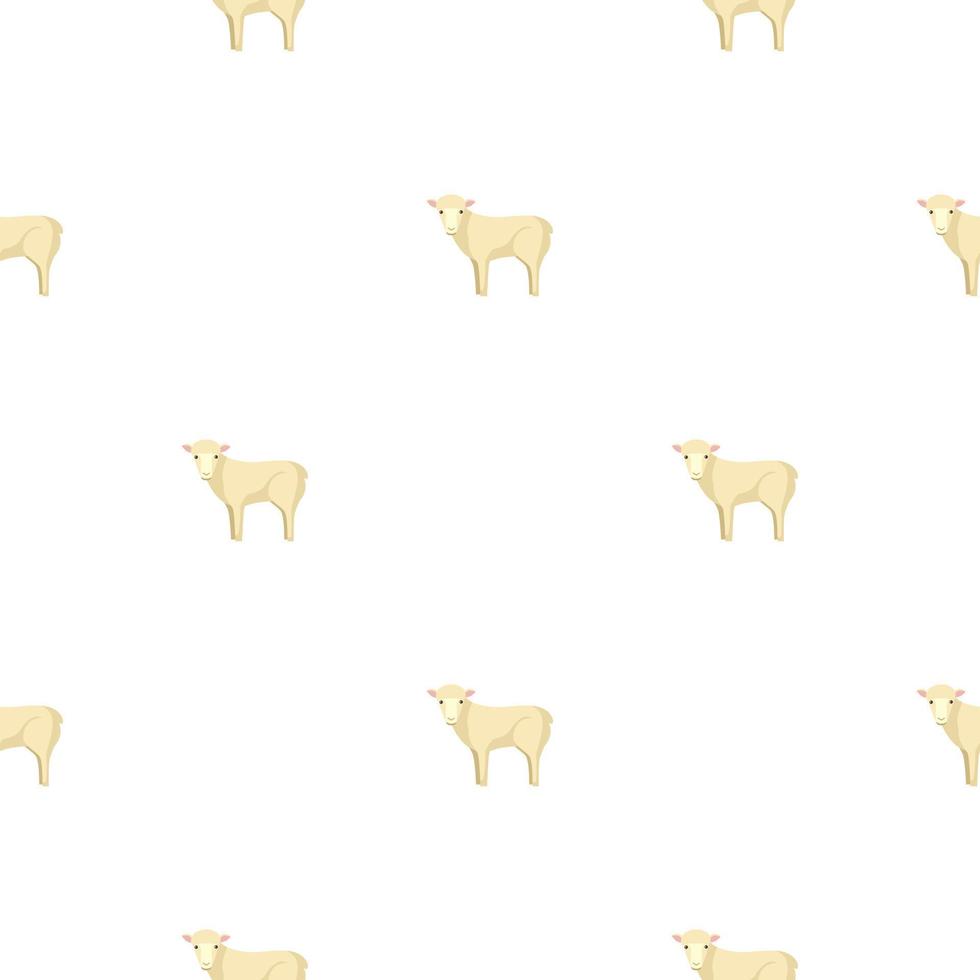 Seamless pattern of sheep. Domestic animals on colorful background. Vector illustration for textile.