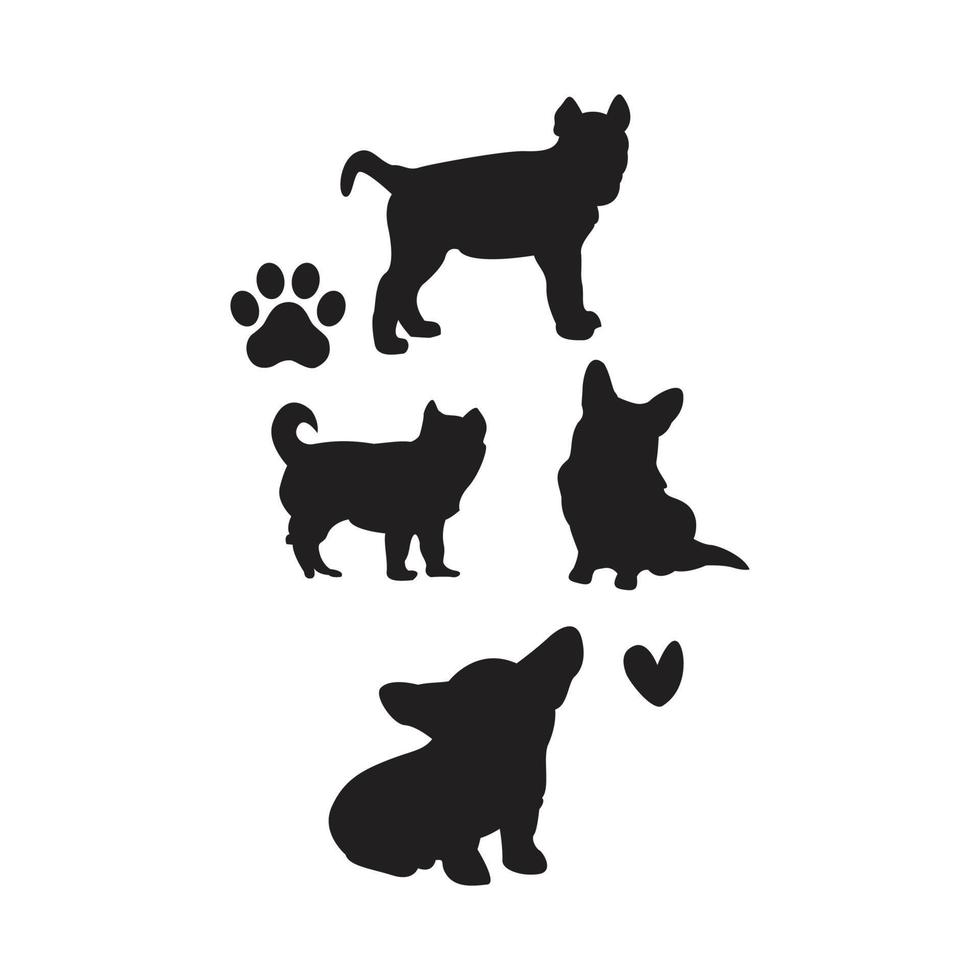 Funny Doggy, Dog Silhouette Art, Love Dog Gifts vector