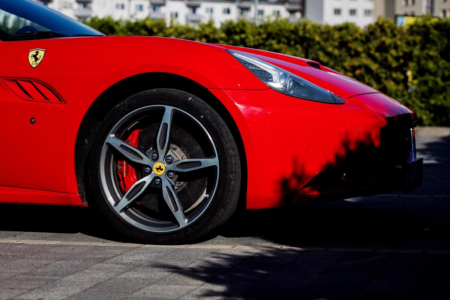 Italian luxury red Ferrari photo