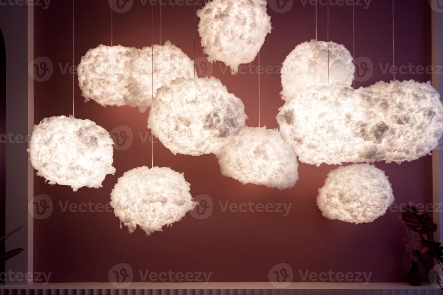 ceiling lights in the form of fluffy clouds photo