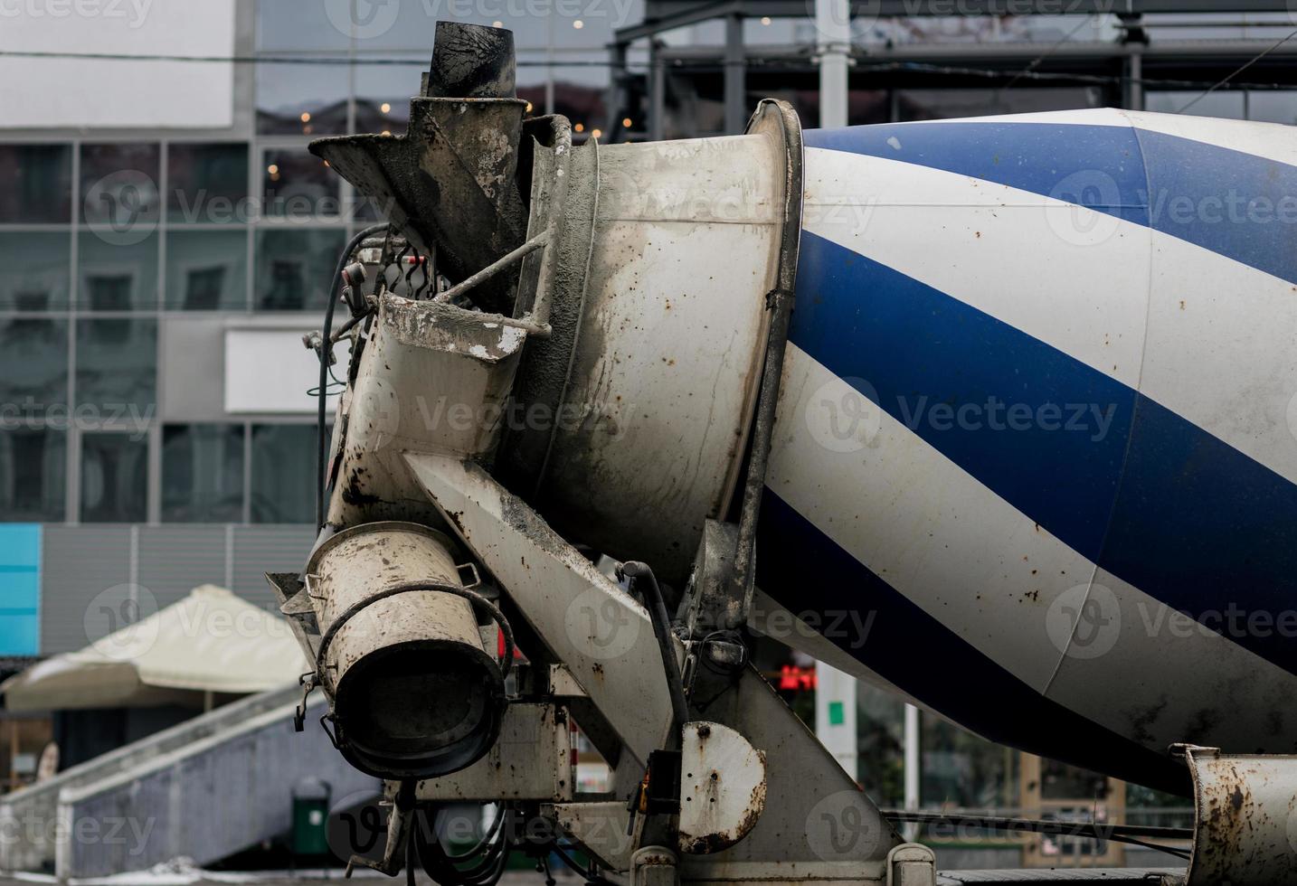 Concrete mixer truck photo