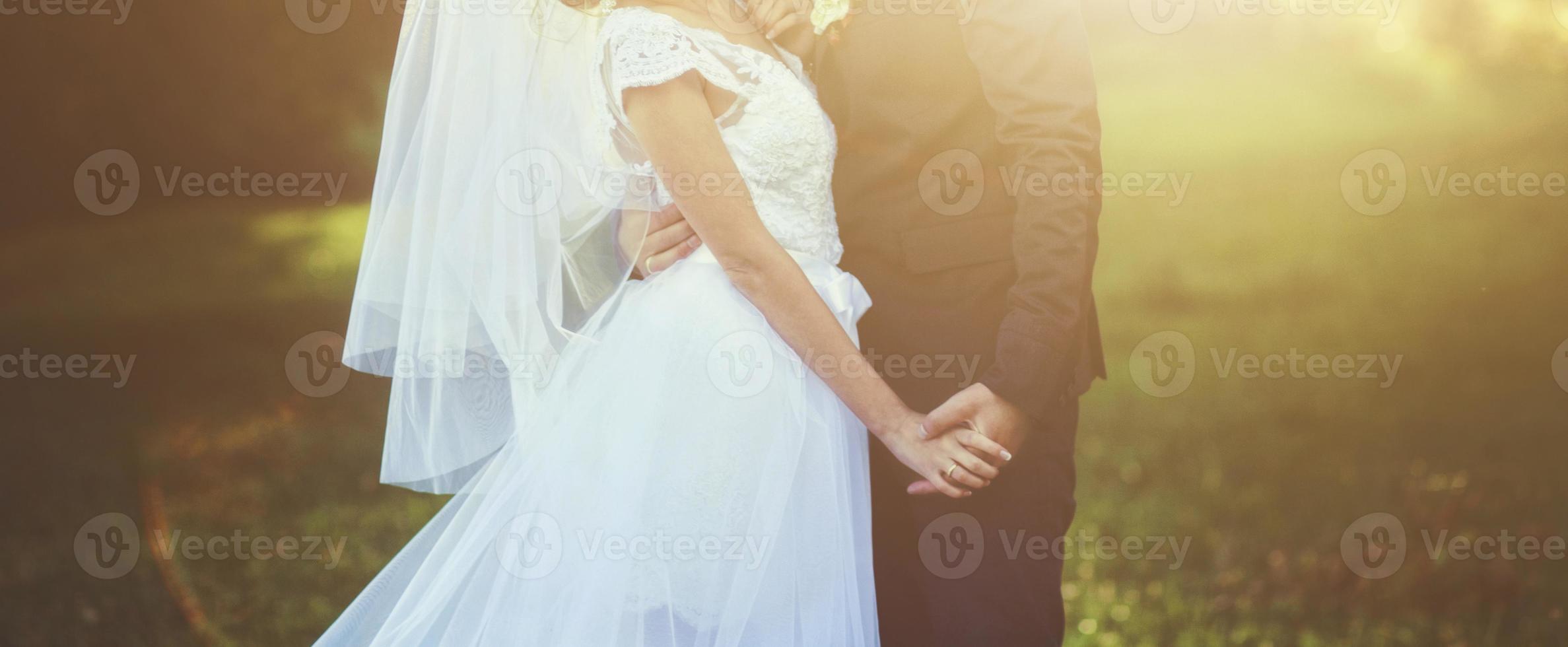 Young wedding couple photo