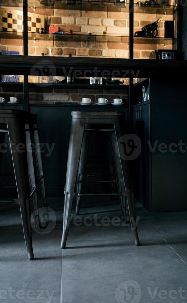 Bar with stools photo