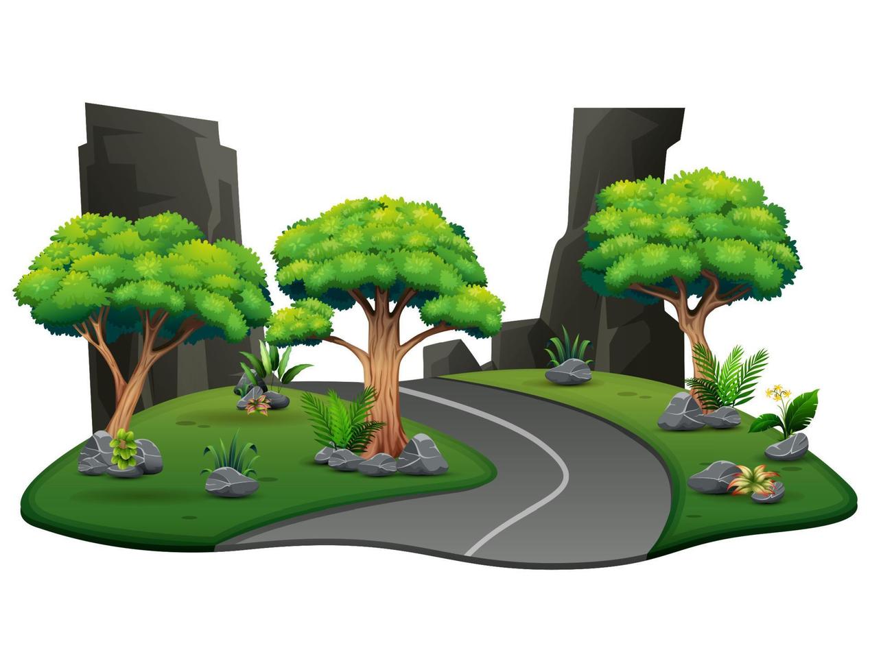 A natural road to forest illustration vector