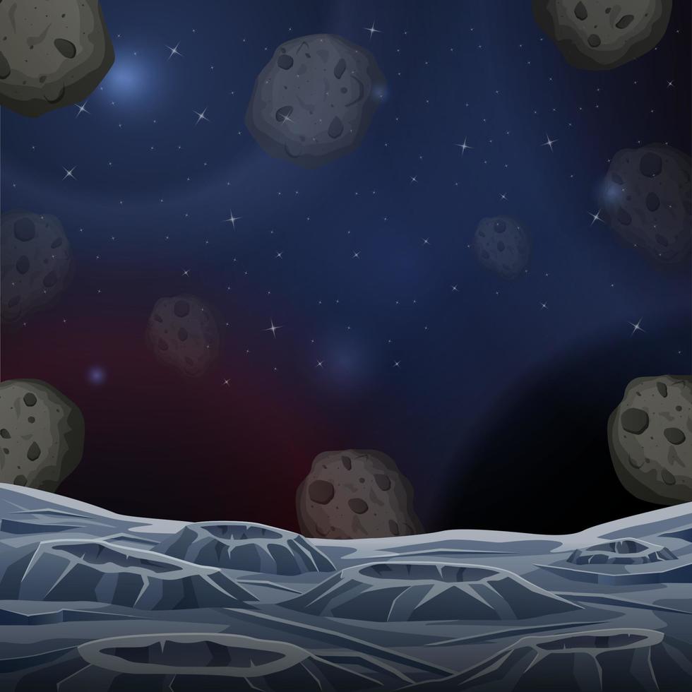 ilustración de la superficie del asteroide espacial vector