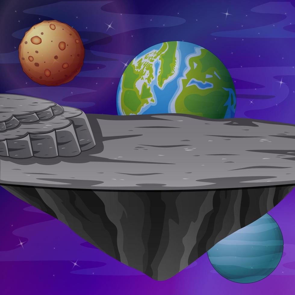 The earth and other planets view illustration vector