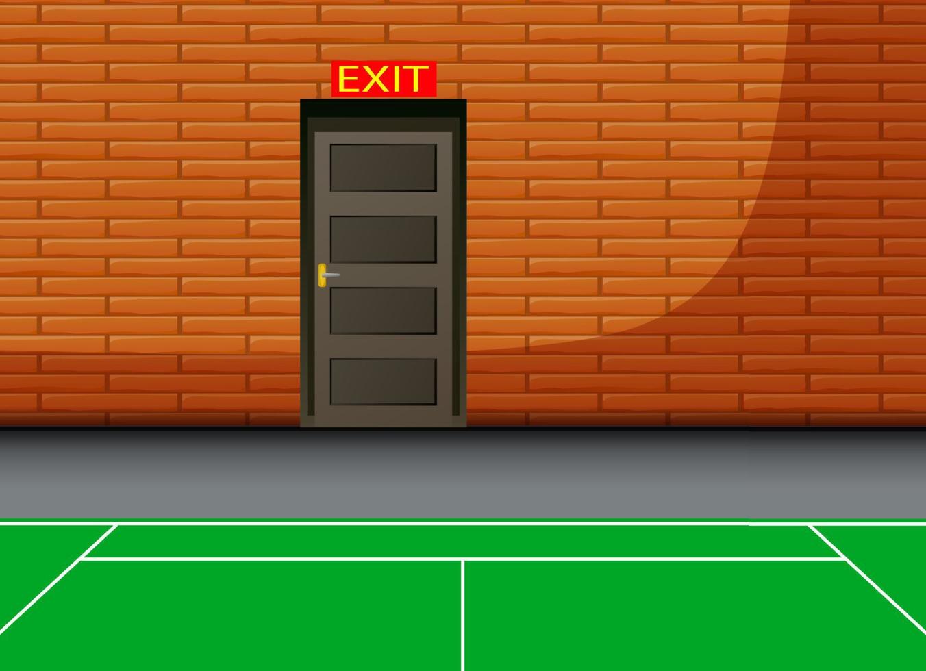 Background of indoor court with exit vector