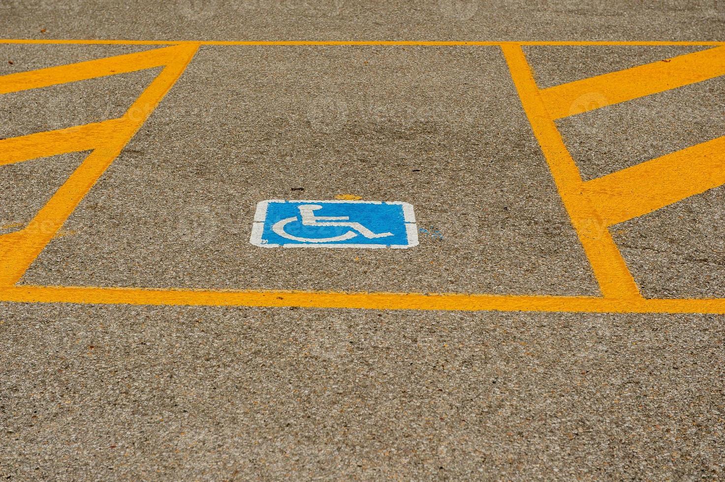 Parking space reserved for disabled people photo