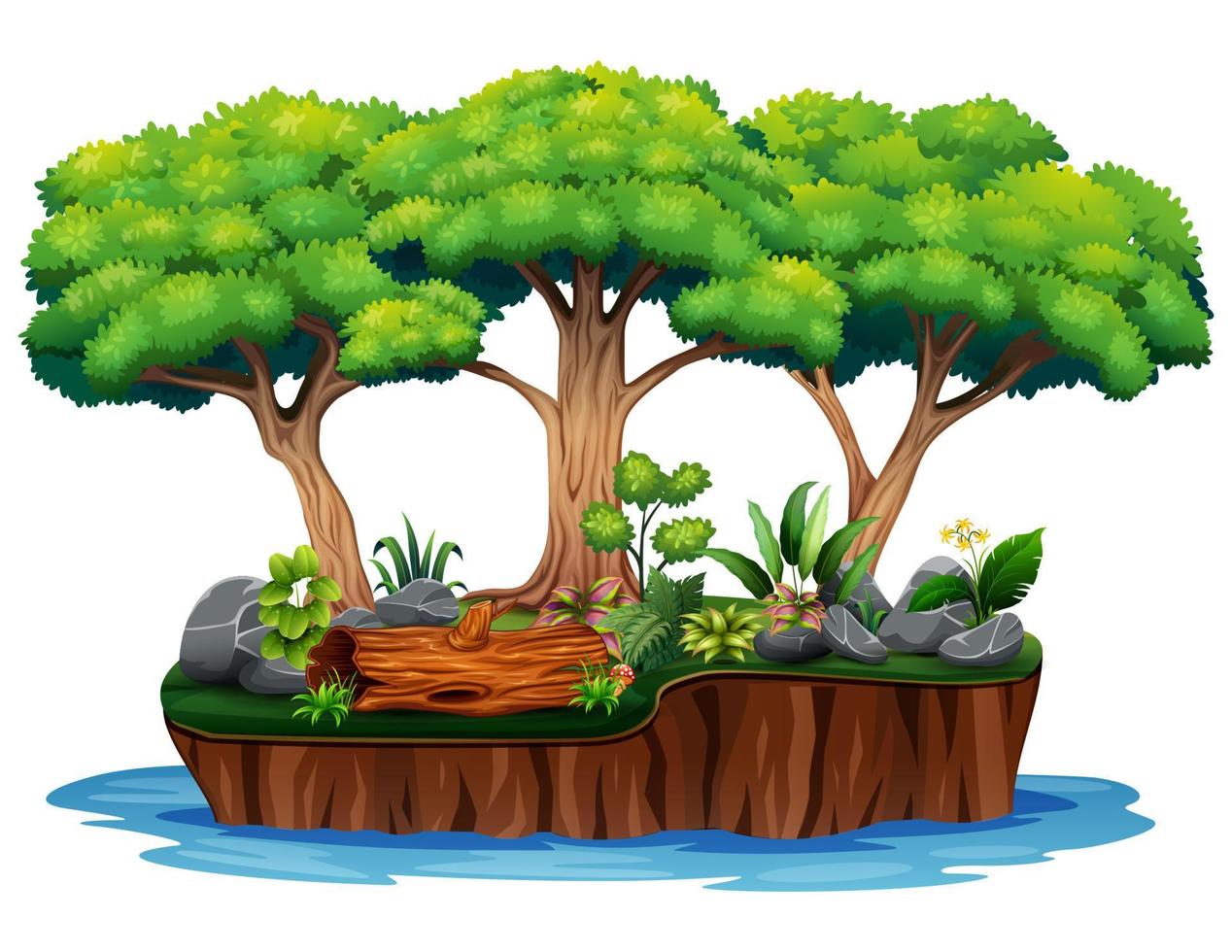 A forest on floating island vector