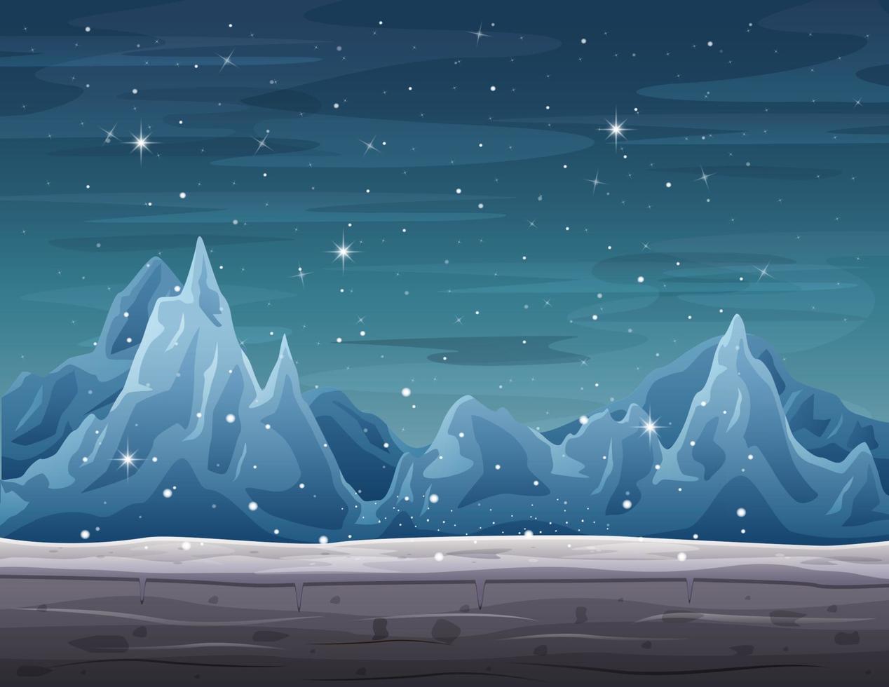 Iceberg landscape on winter season with snowfall vector