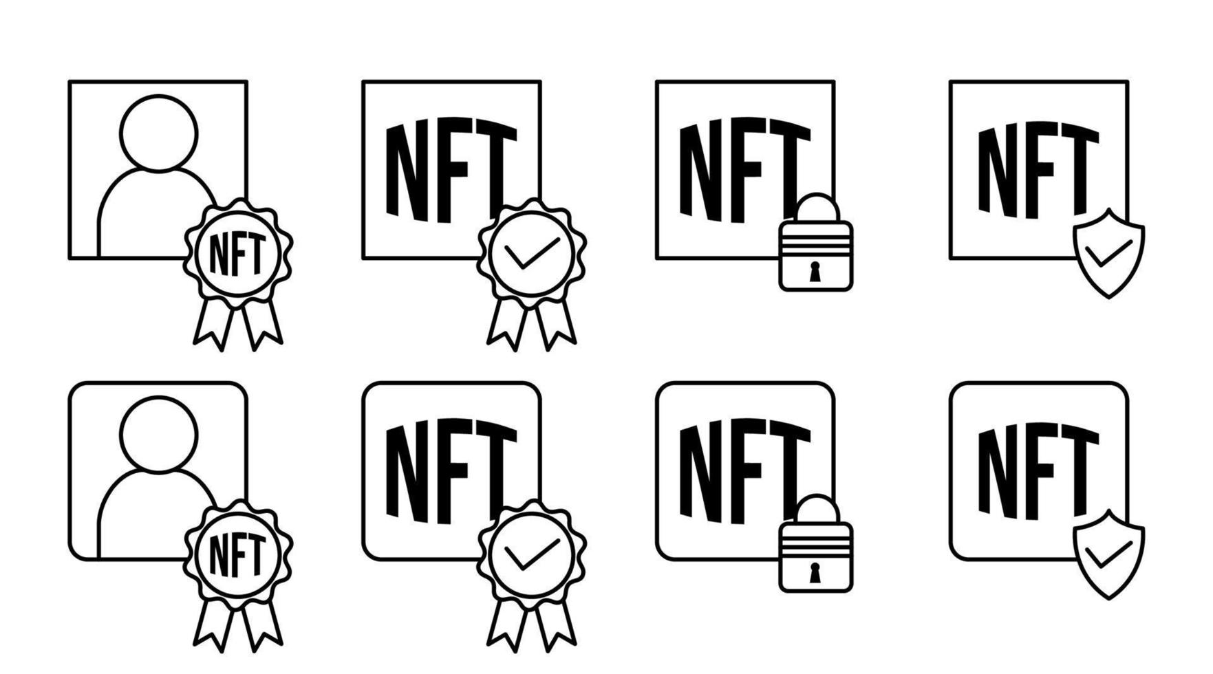 Set of NFT Icons. NFT Vector Symbols