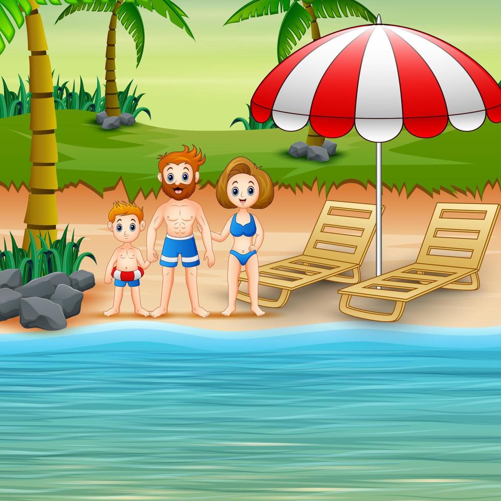 The family having fun in summer holiday vector