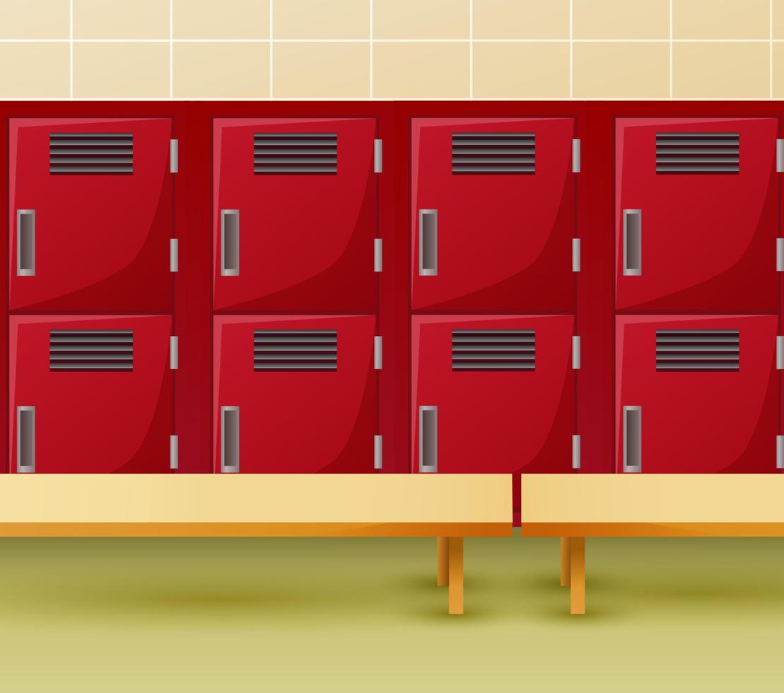 Locker room of gym or school sport changing room vector