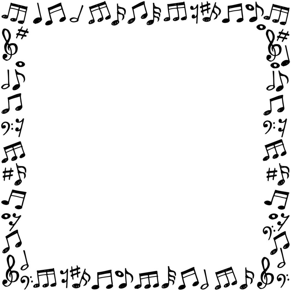 doodle music notes pattern background. Abstract musical on white  background. vector