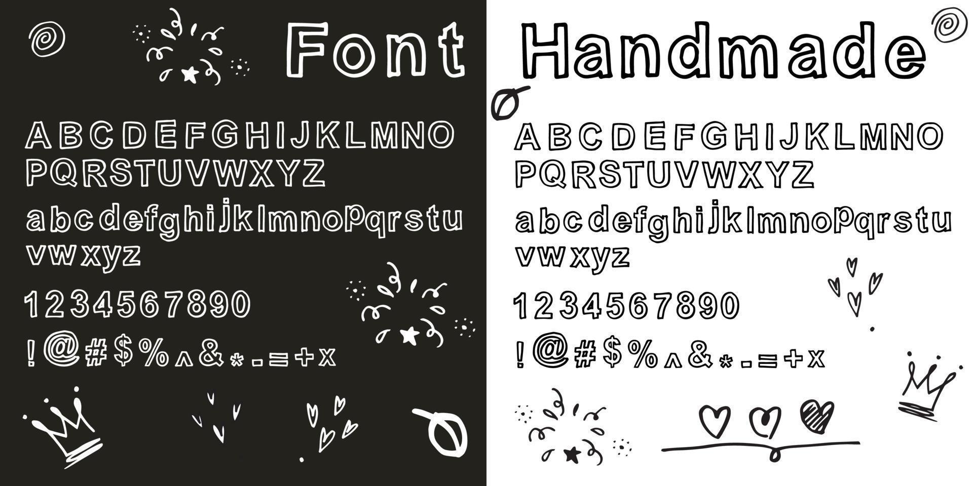Hand drawn doodle funny font. Set of sketch cute alphabet. Vector illustration for magazines, printings, web posters, hand drawn typography etc.