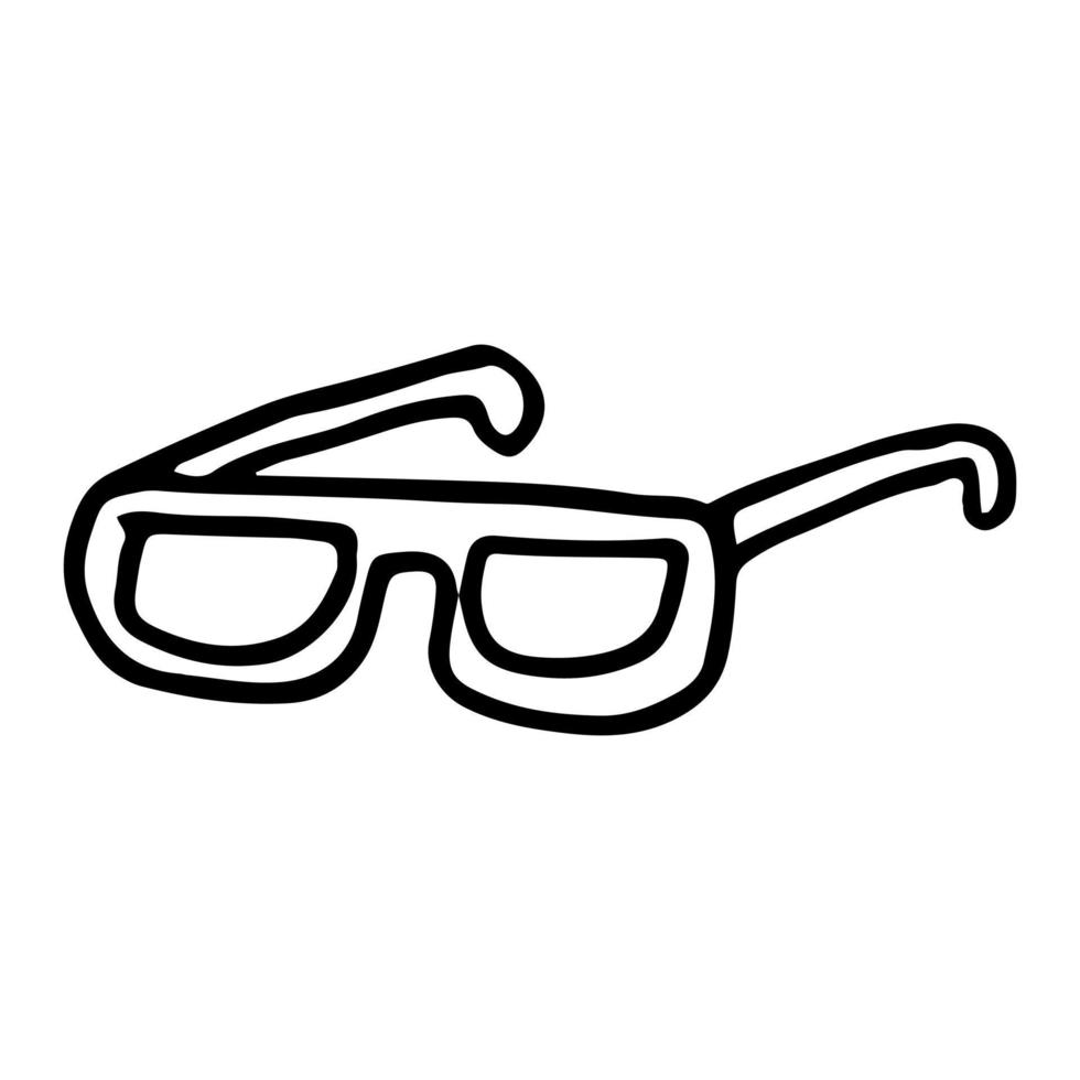 Hand Drawn glasses doodle icon isolated on white background. vector illustration.