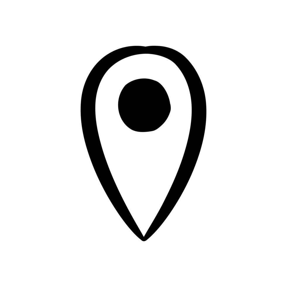 hand drawn Coordinates Location Point Gps, map pointer doodle icon. vector