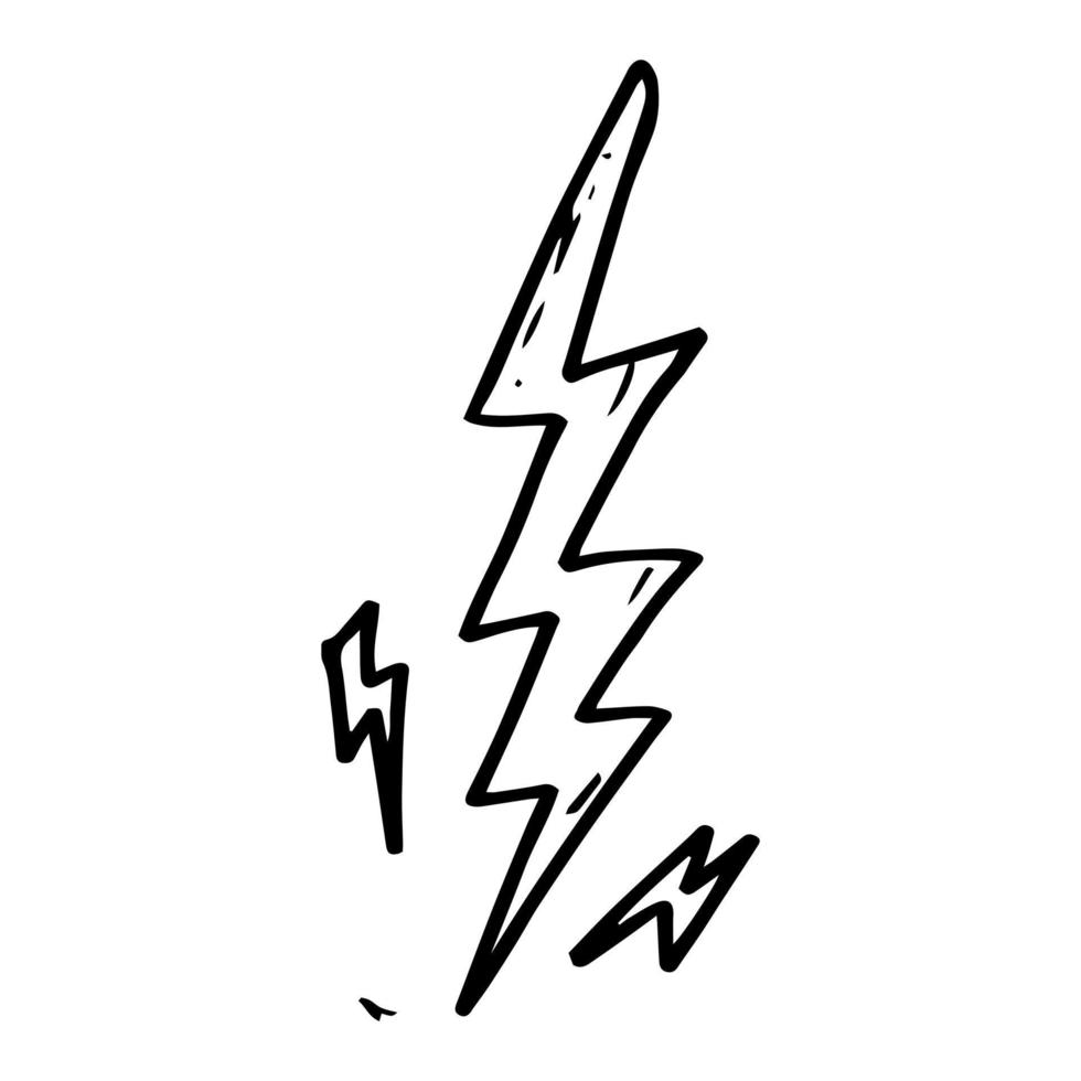 hand drawn vector doodle electric lightning bolt symbol sketch illustrations. thunder symbol doodle icon .