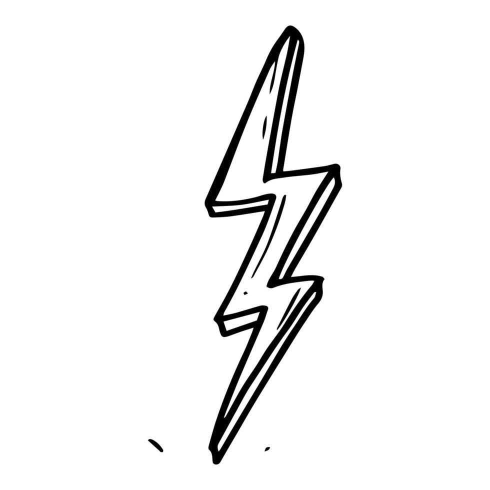 hand drawn vector doodle electric lightning bolt symbol sketch illustrations. thunder symbol doodle icon .