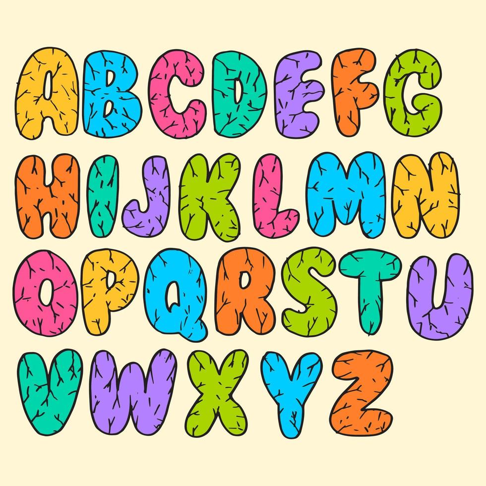 Hand drawn doodle funny font. Set of sketch cute alphabet. Vector illustration for magazines, printings, web posters, hand drawn typography etc.