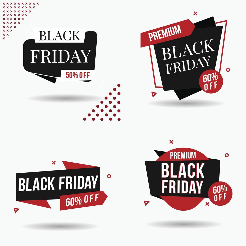 black friday sale banner red and black awesome design vector