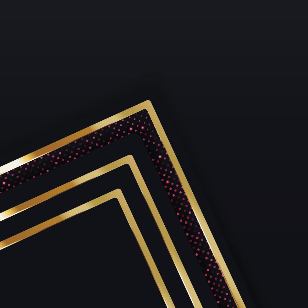 Vector color abstract geometric banner with gold shapes.