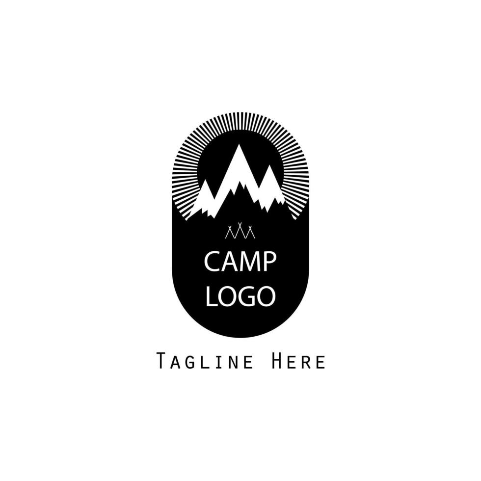 concepto de logotipo de campamento diseño moderno vector