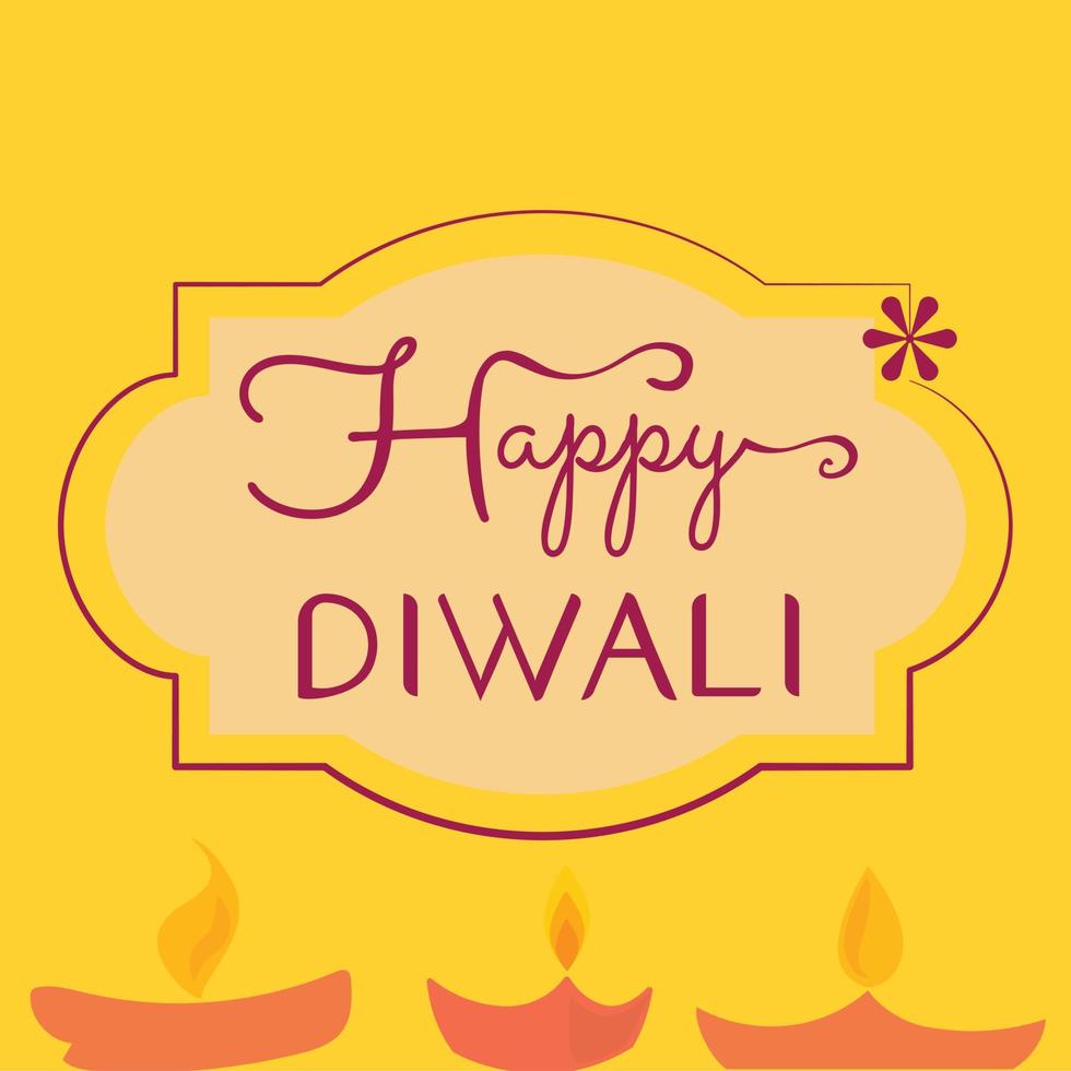 feliz diwali tarjetas de felicitación de lujo. India festival of lights colección de plantillas de invitaciones navideñas con letras dibujadas a mano y lámparas diya doradas. ilustración vectorial. vector