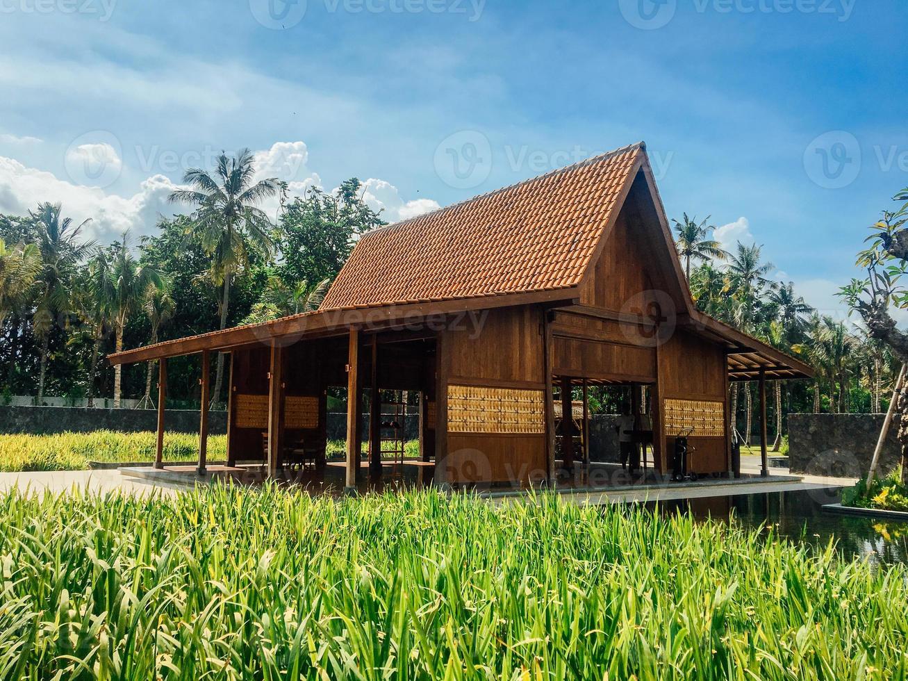 rumah osing, las casas tradicionales de la tribu osing en la ciudad de banyuwangi, java oriental, indonesia. osing house es una casa tribal tradicional. foto