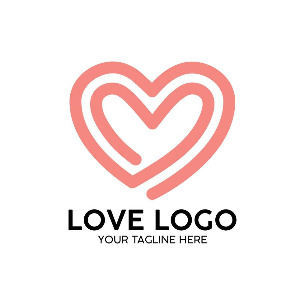 love logo pink modern concept design vector