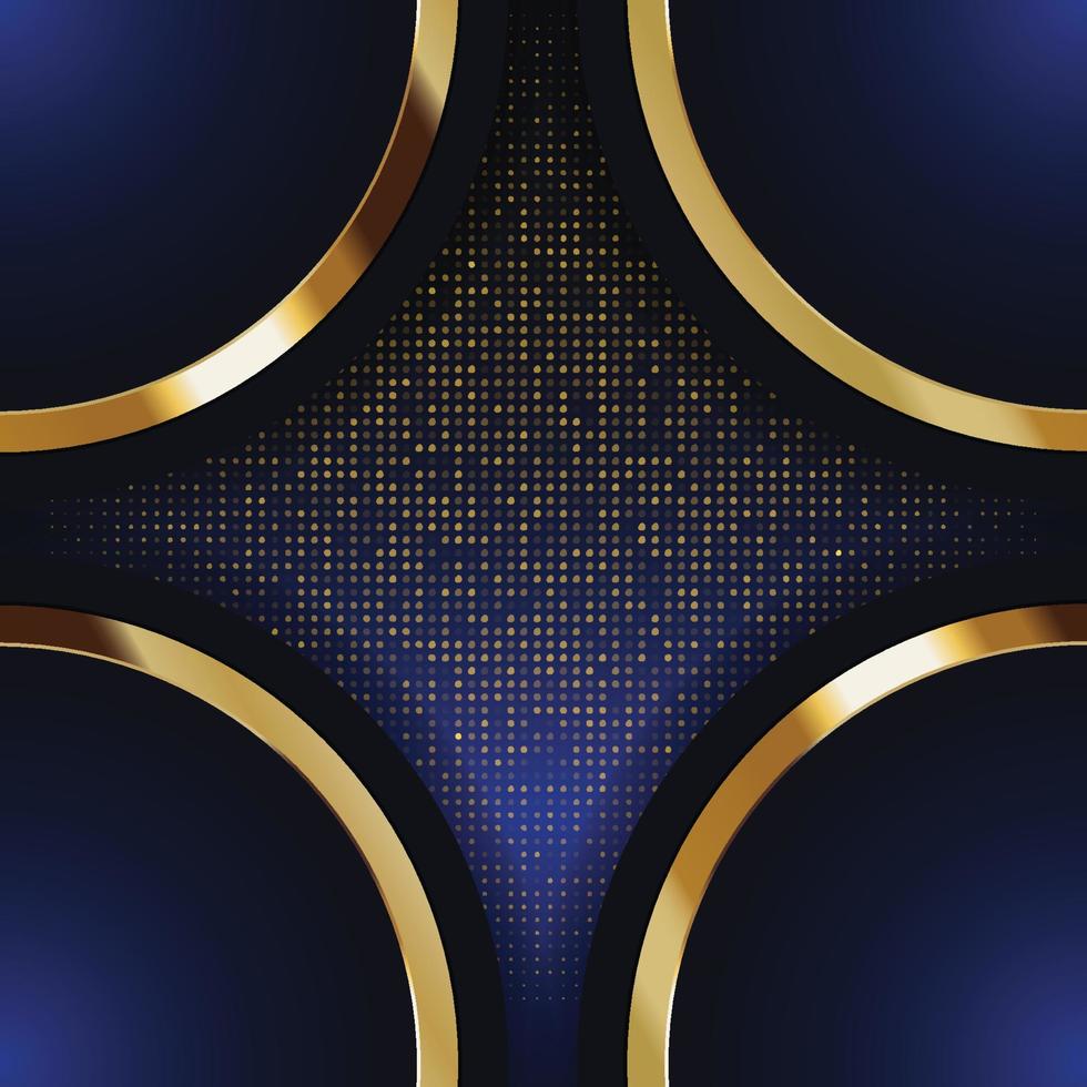 Vector color abstract geometric banner with gold shapes.