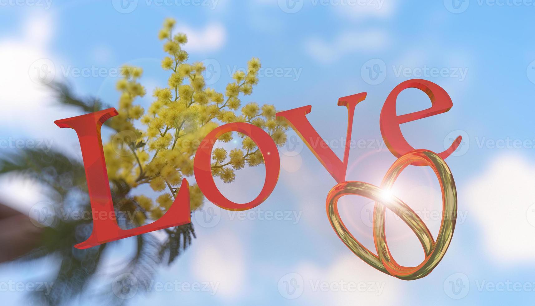 Abstract background with 3d love photo