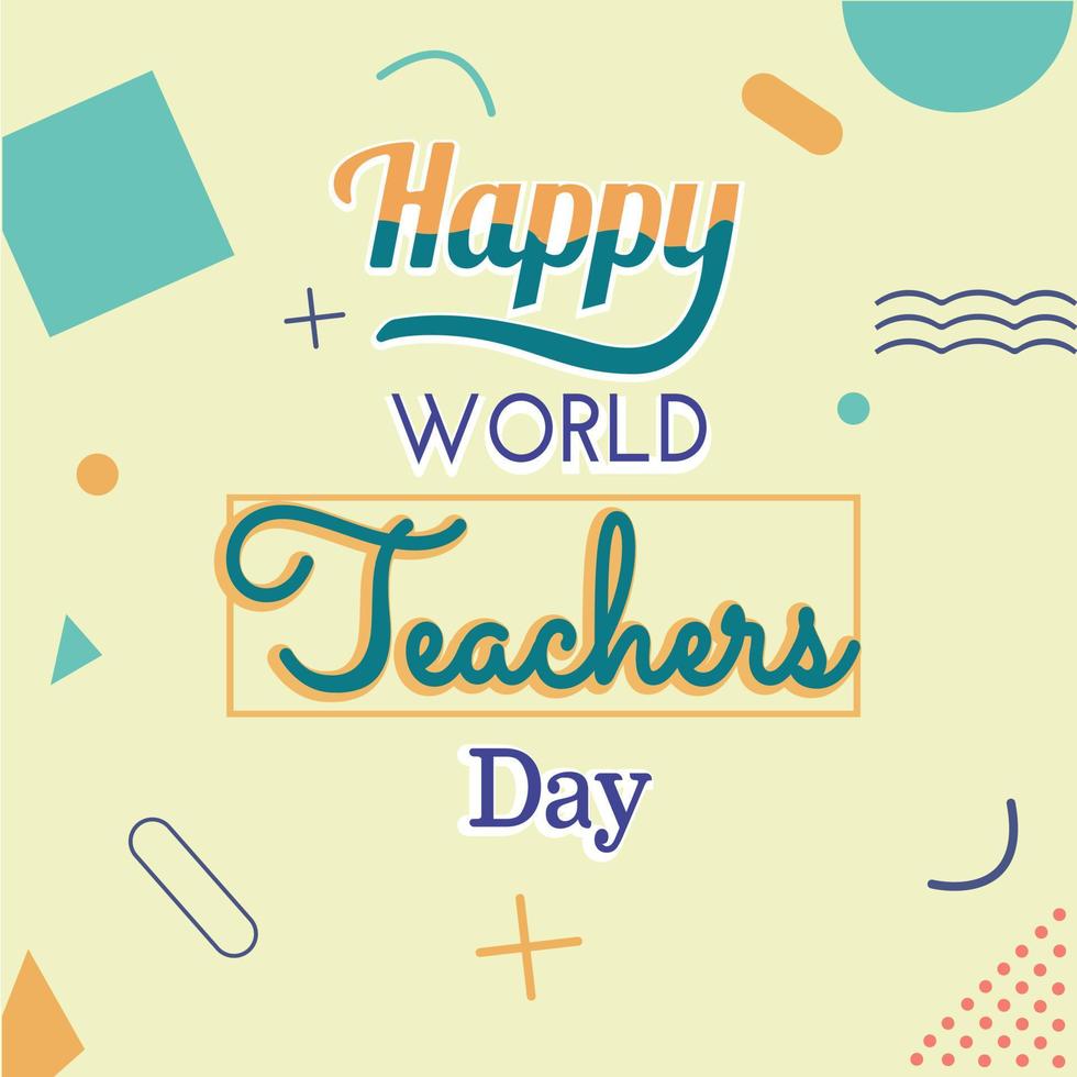 happy teachers day vector illustration with school equipment for poster, brochure, banner and greeting card