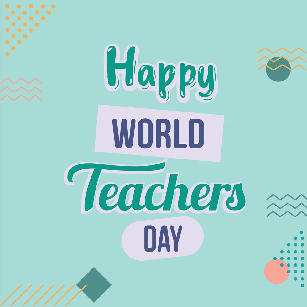 happy teachers day vector illustration with school equipment for poster, brochure, banner and greeting card
