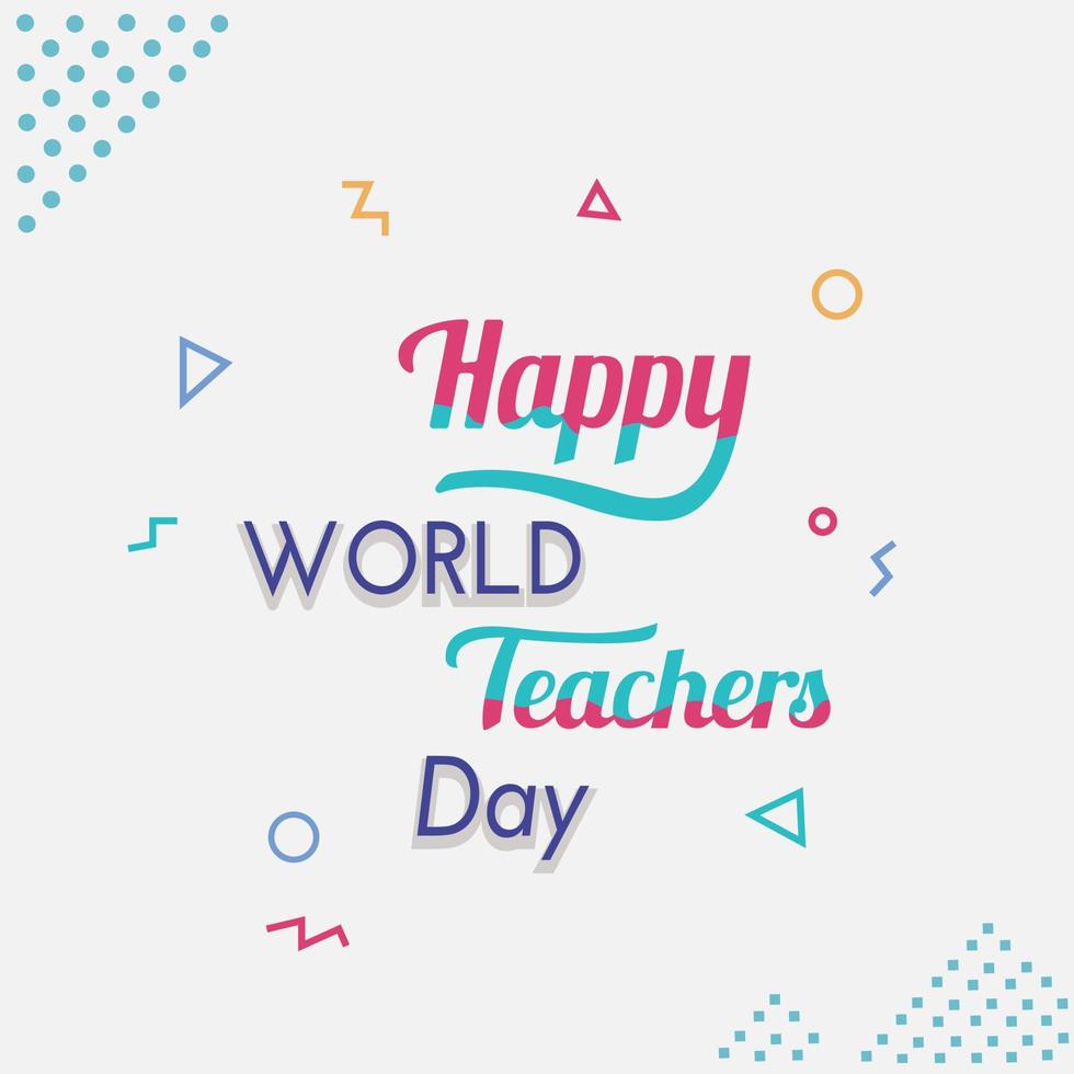 happy teachers day vector illustration with school equipment for poster, brochure, banner and greeting card