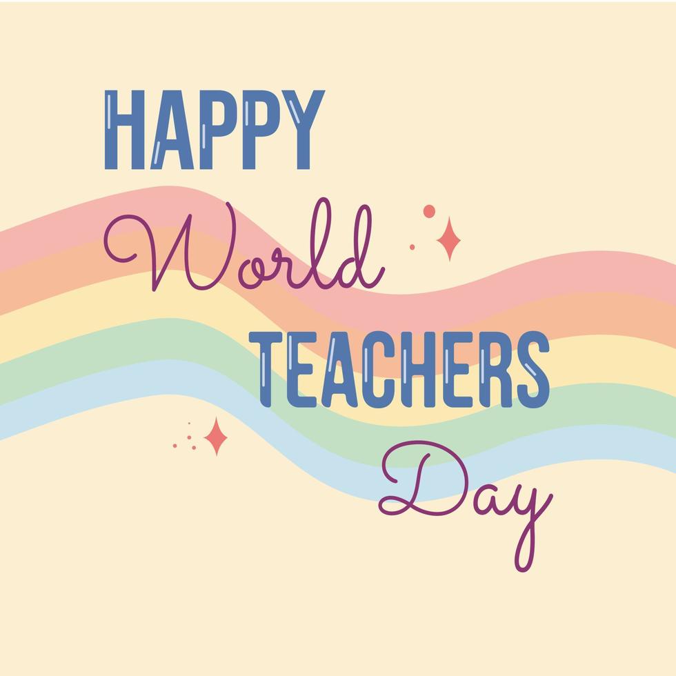 happy teachers day vector illustration with school equipment for poster, brochure, banner and greeting card