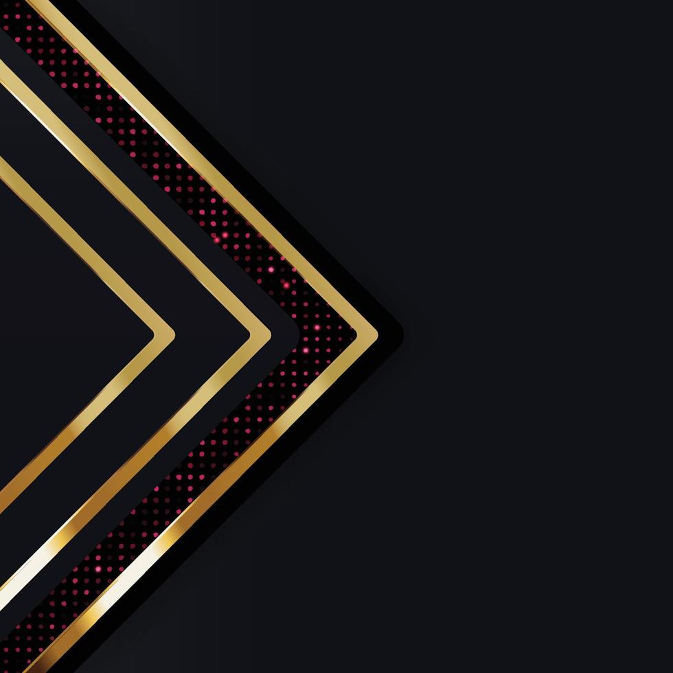 Vector color abstract geometric banner with gold shapes.
