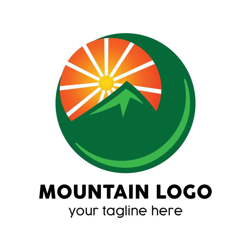 concepto de diseño moderno de logotipo de montaña vector