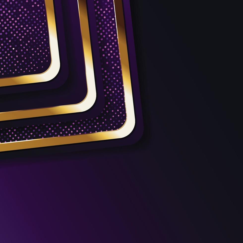 Vector color abstract geometric banner with gold shapes.