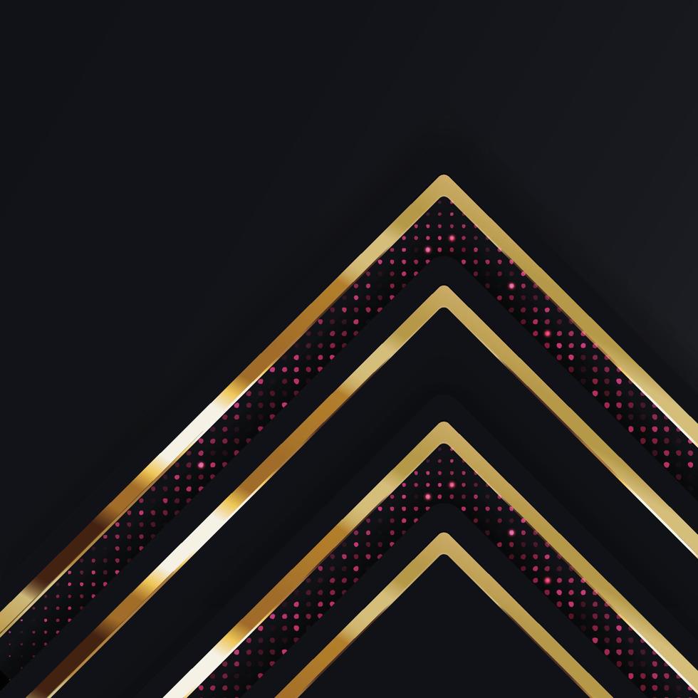 Vector color abstract geometric banner with gold shapes.